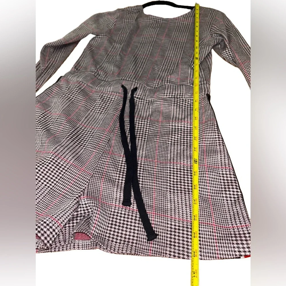 Plaid Red, Gray, Black with side stripes drawstring longsleeve romper size small